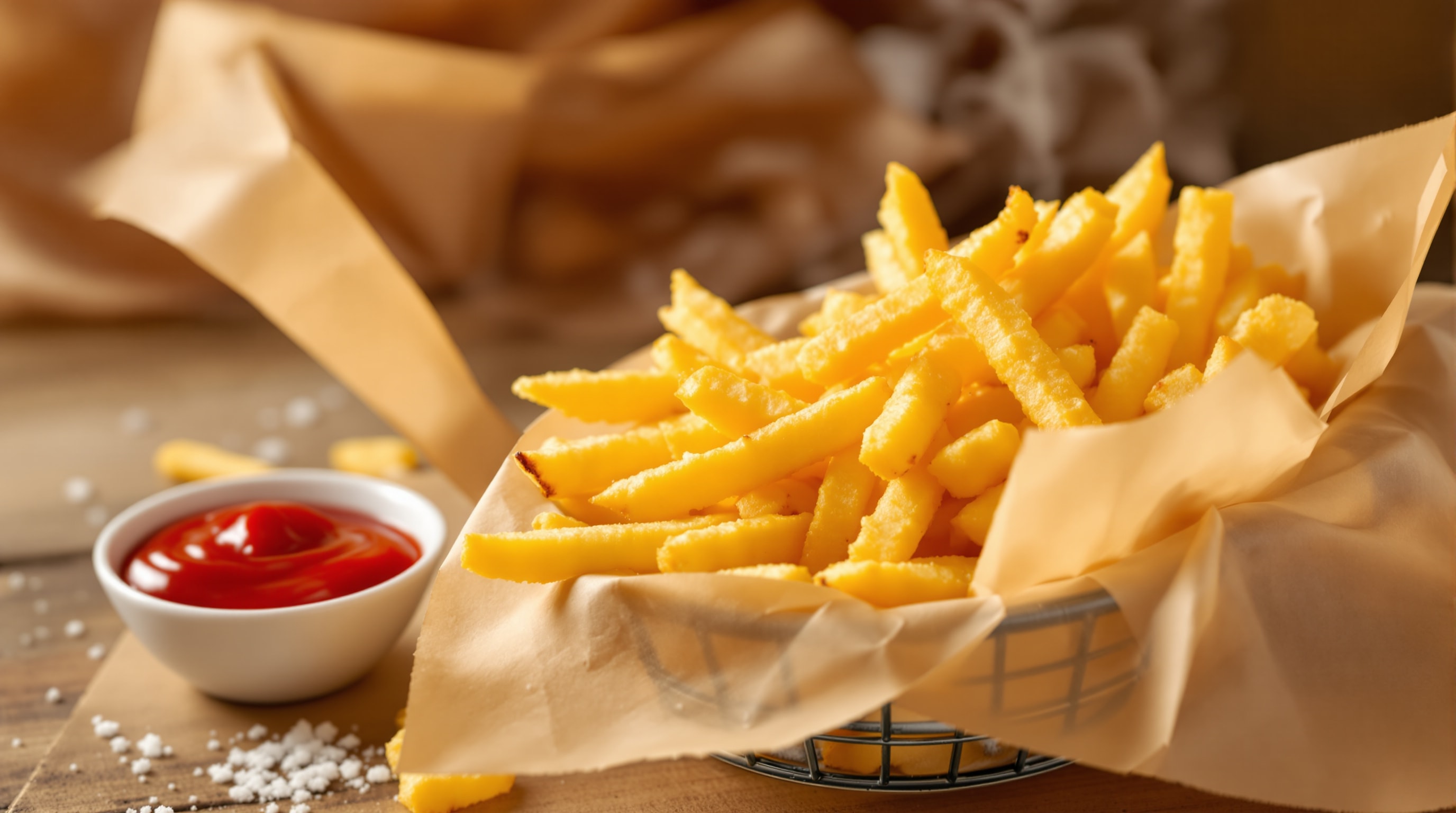 A basket of golden crispy French fries